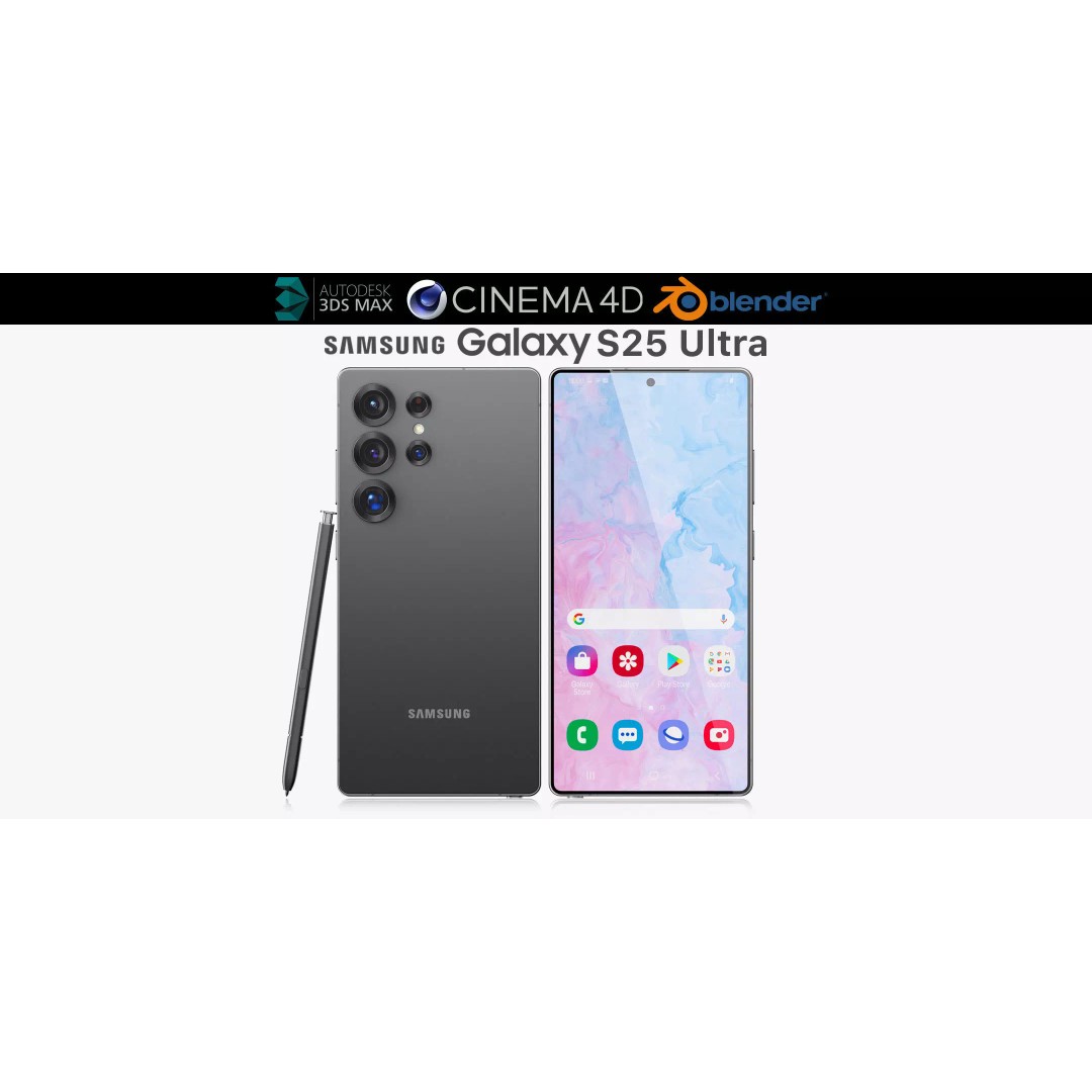 Samsung Galaxy S25 Ultra 3D Model – Realistic Game-Ready Asset, OBJ, FBX, Blender - View 2