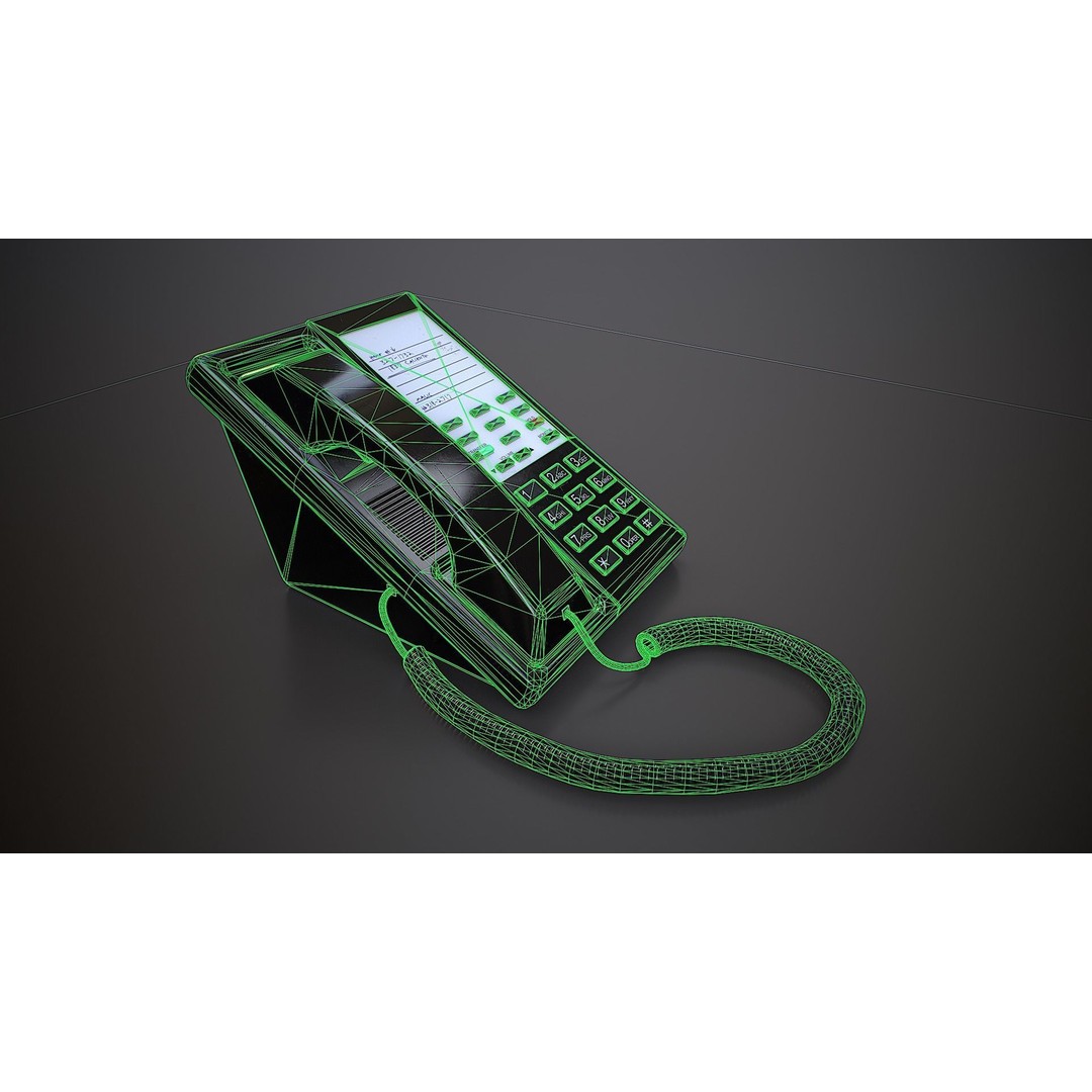 Office Telephone 3D Model – Low Poly Game-Ready Asset, PBR Textures - View 10