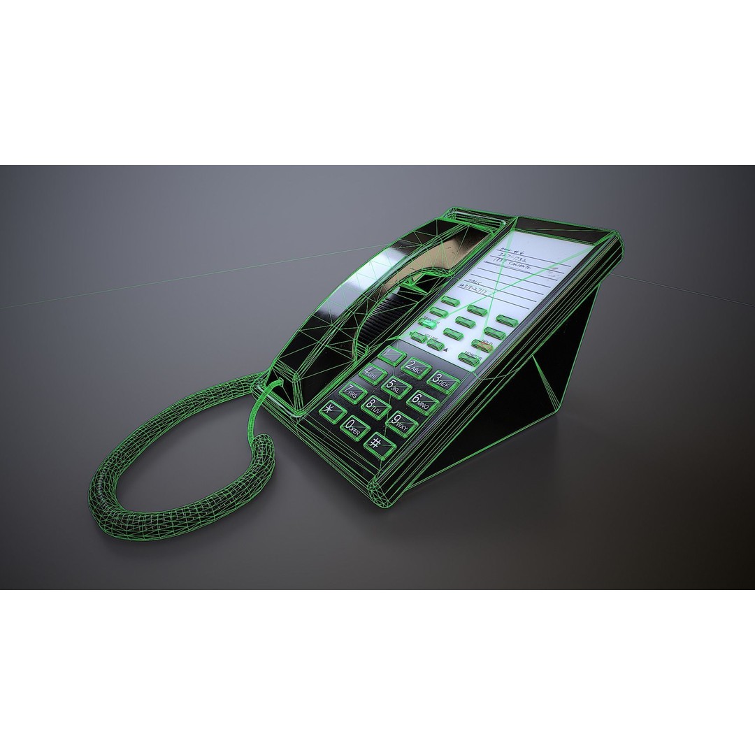 Office Telephone 3D Model – Low Poly Game-Ready Asset, PBR Textures - View 11