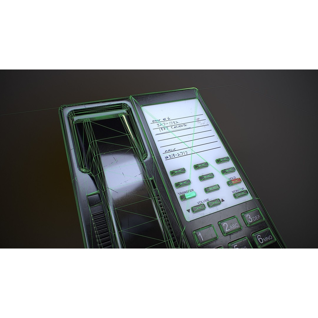 Office Telephone 3D Model – Low Poly Game-Ready Asset, PBR Textures - View 12
