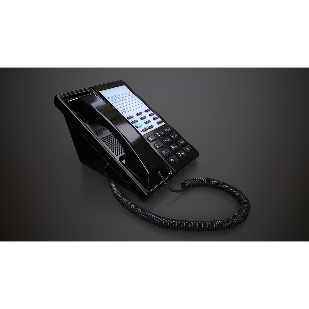 Office Telephone 3D Model – Low Poly Game-Ready Asset, PBR Textures - View 15