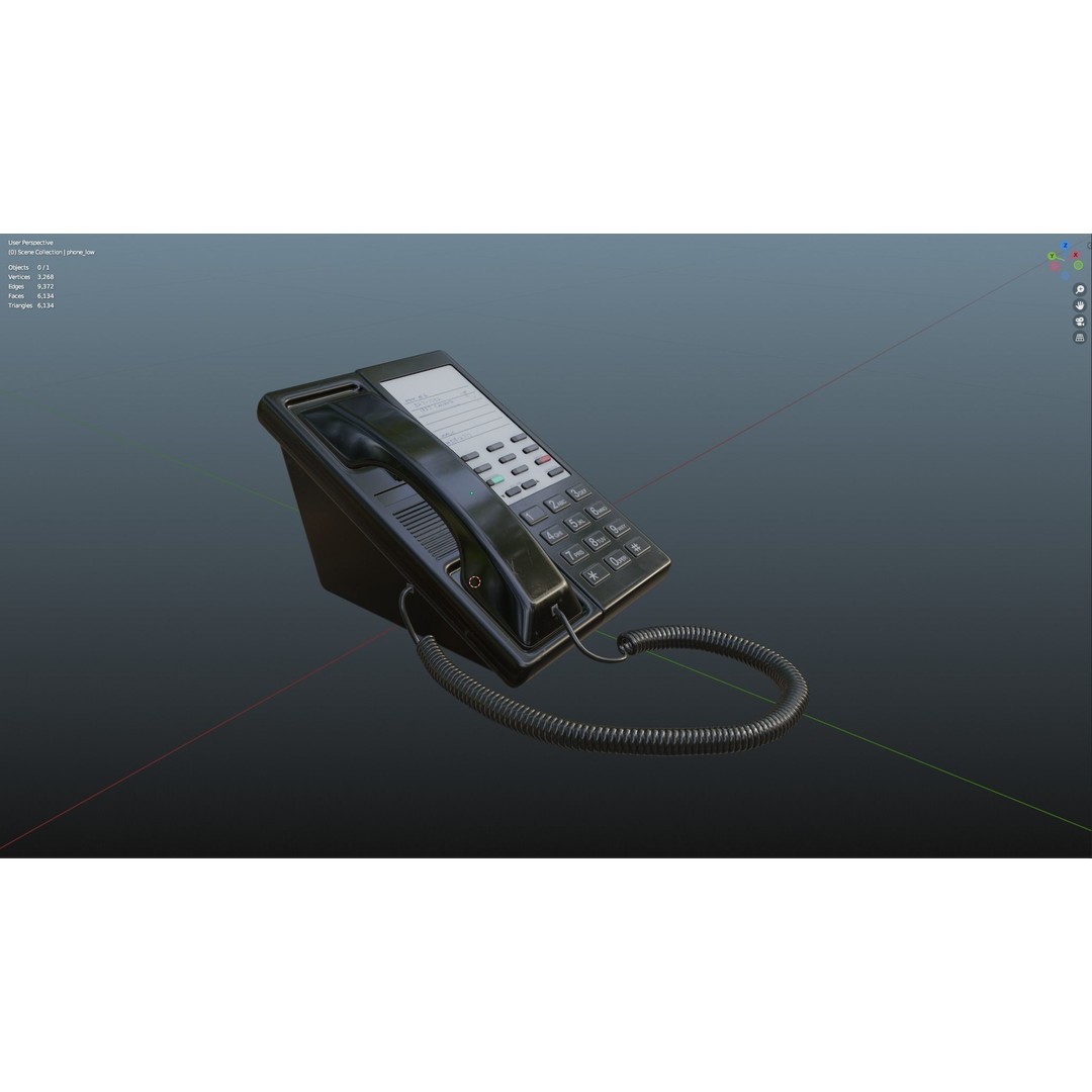 Office Telephone 3D Model – Low Poly Game-Ready Asset, PBR Textures - View 16