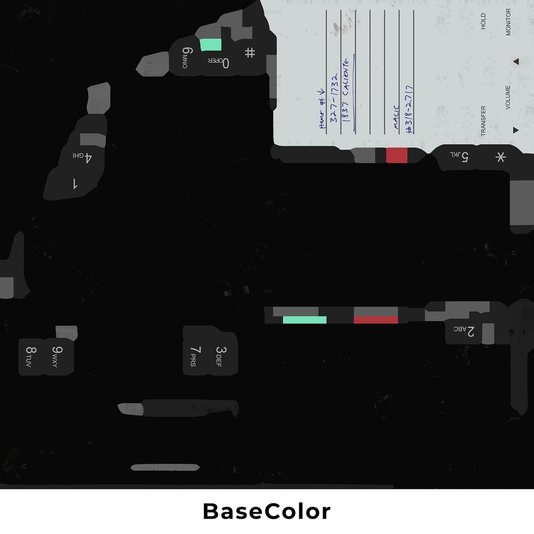 Office Telephone 3D Model – Low Poly Game-Ready Asset, PBR Textures - View 21