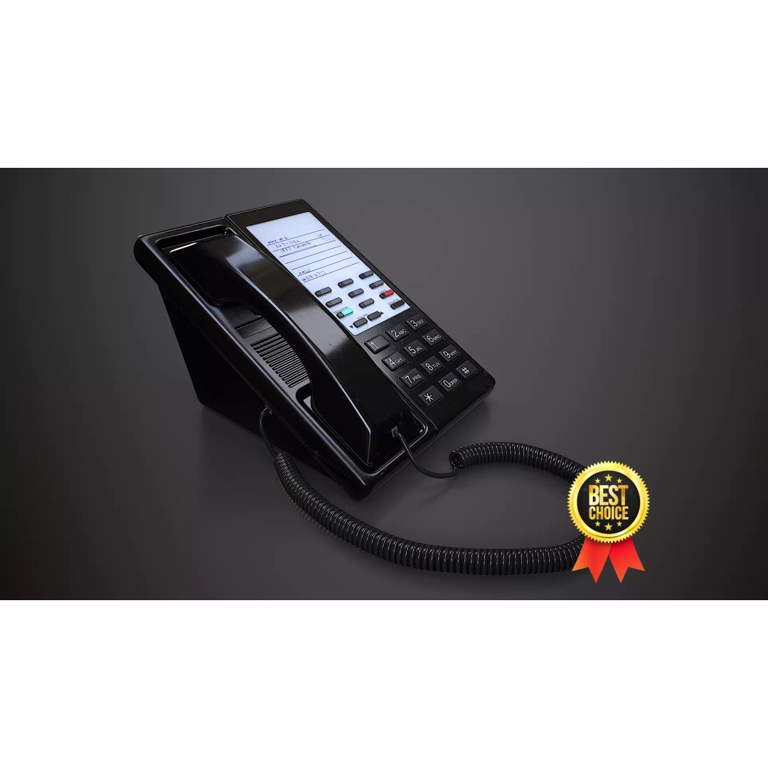 Office Telephone 3D Model – Low Poly Game-Ready Asset, PBR Textures - View 5