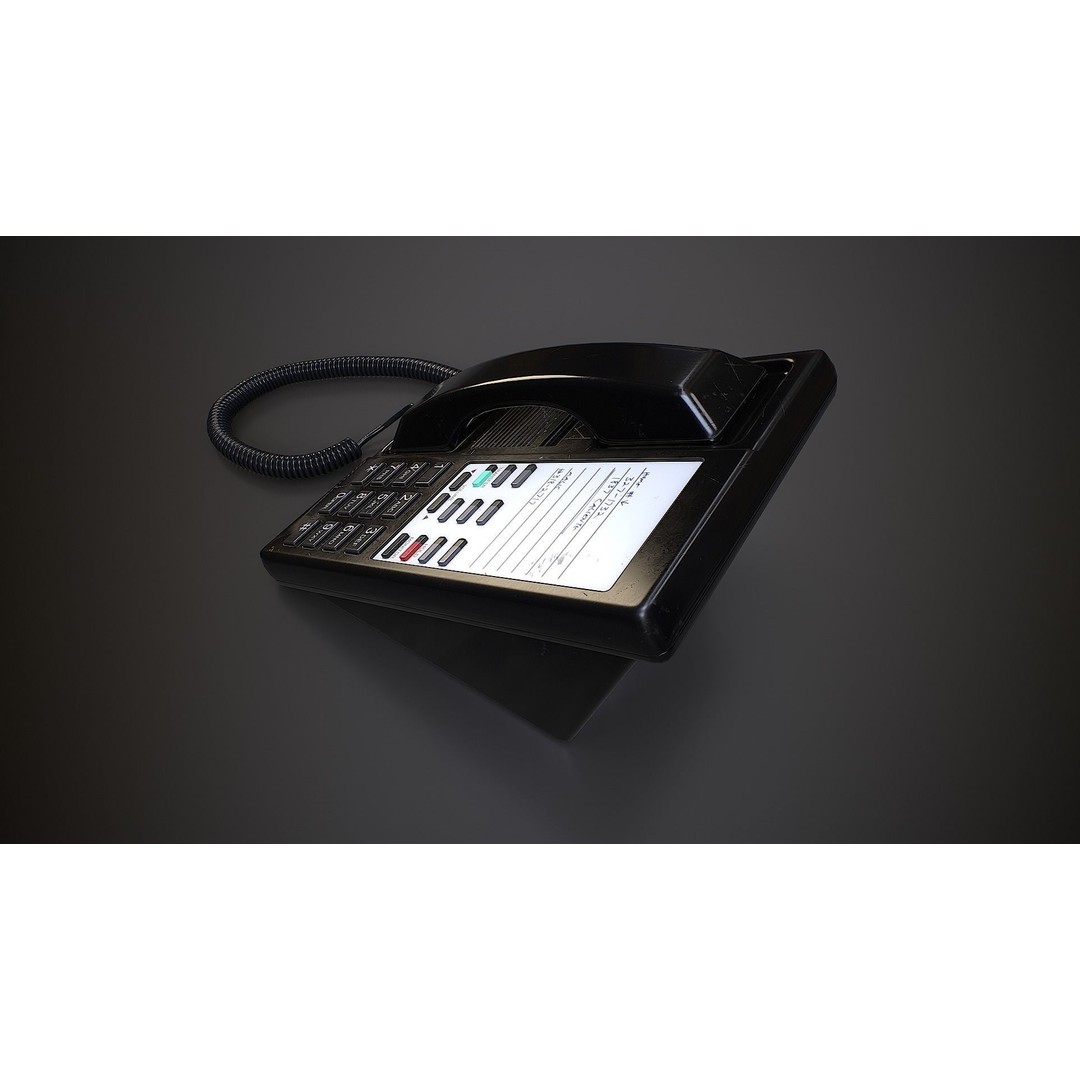 Office Telephone 3D Model – Low Poly Game-Ready Asset, PBR Textures - View 6