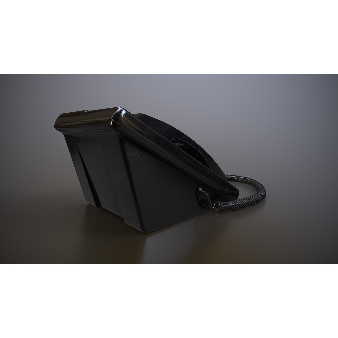 Office Telephone 3D Model – Low Poly Game-Ready Asset, PBR Textures - View 7