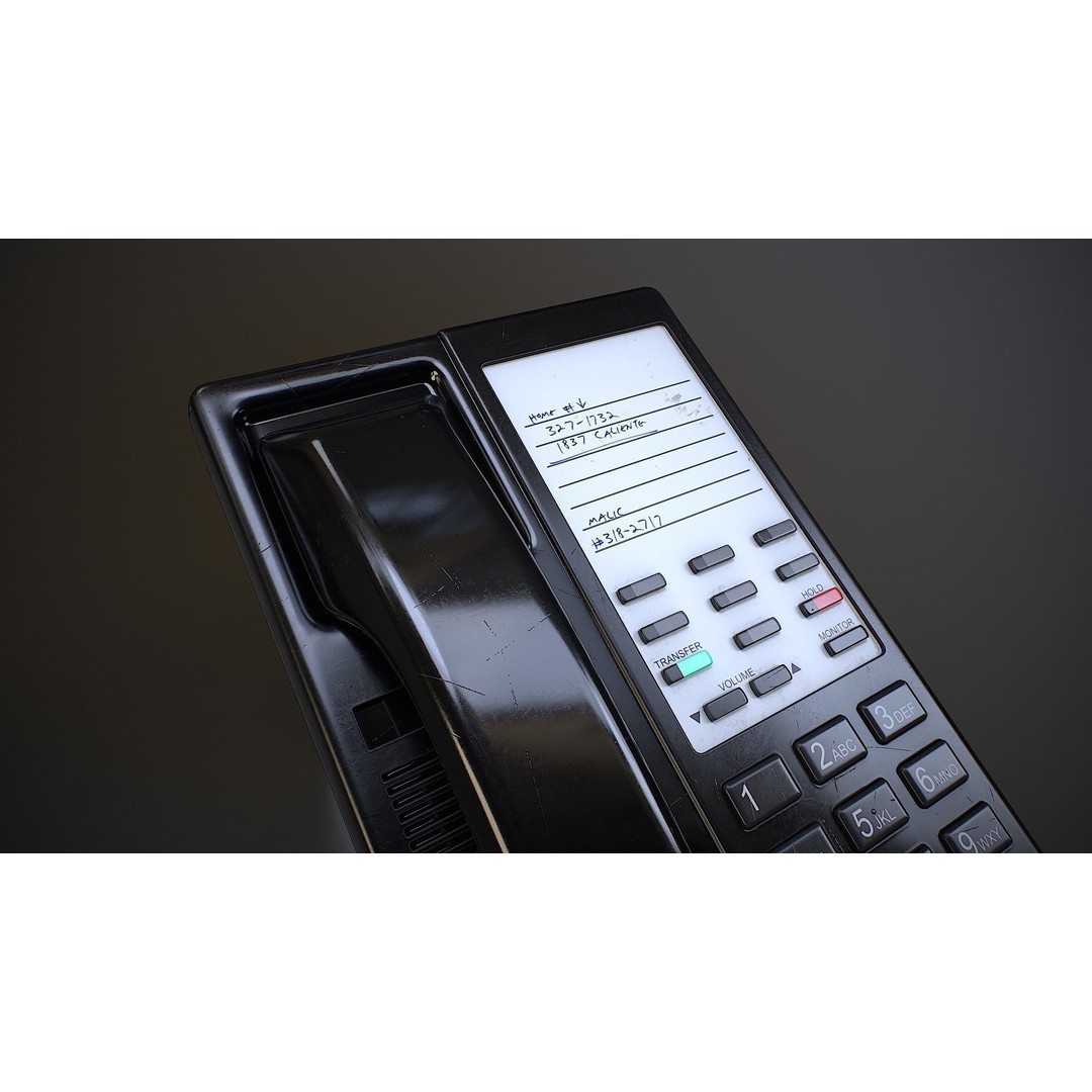 Office Telephone 3D Model – Low Poly Game-Ready Asset, PBR Textures - View 8
