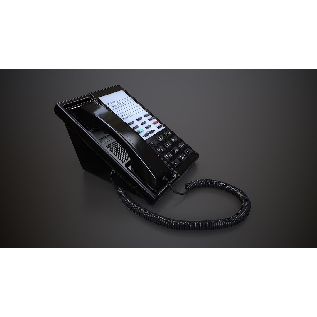 Office Telephone 3D Model – Low Poly Game-Ready Asset, PBR Textures - View 9