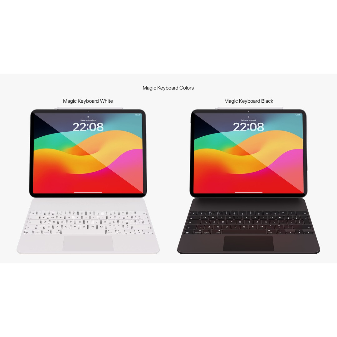 Apple iPad Air 13 in 3D Model – Detailed PBR Asset with Magic Keyboard - View 7