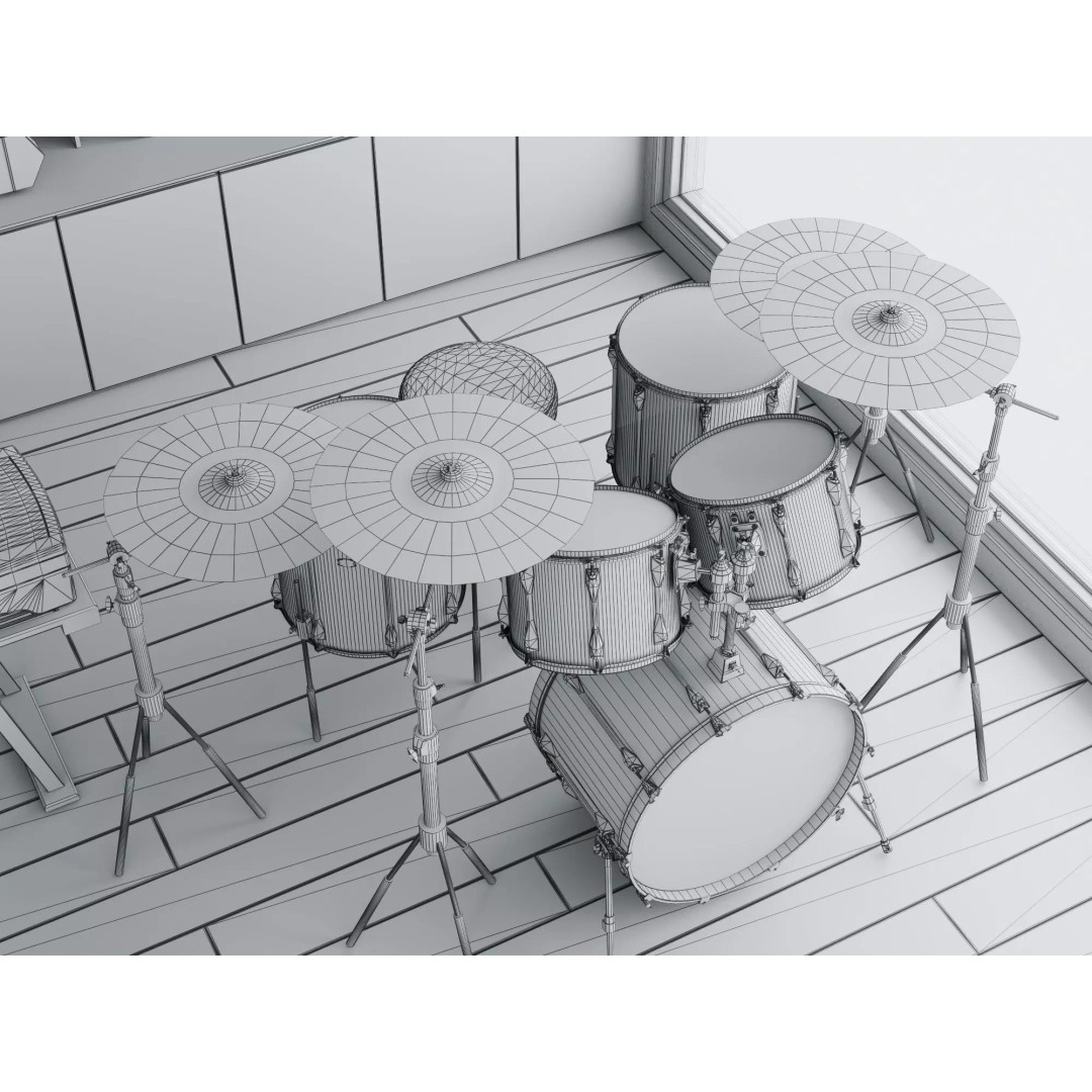 Music Studio Interior 3D Model – Low Poly PBR Asset for Animation - View 21