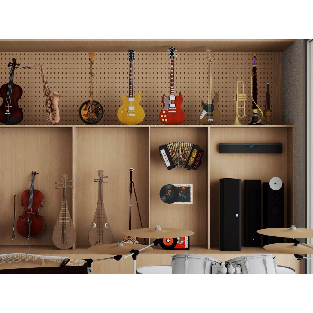 Music Studio Interior 3D Model – Low Poly PBR Asset for Animation - View 6