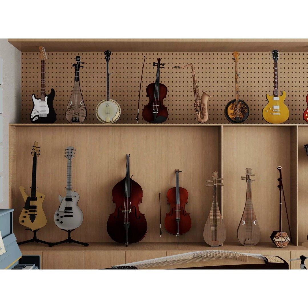 Music Studio Interior 3D Model – Low Poly PBR Asset for Animation - View 7