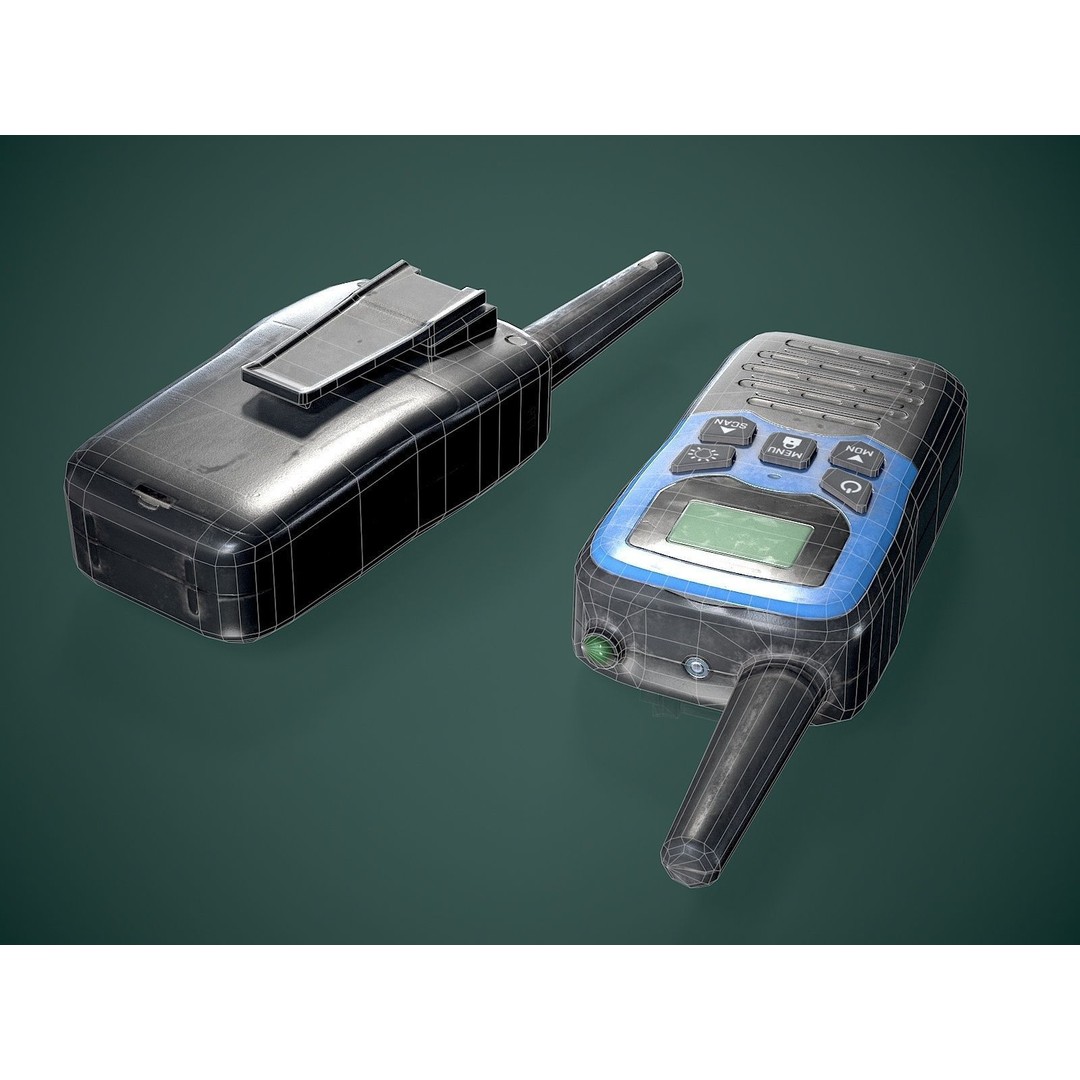 Radio Walkie-Talkie 3D Model – Low-Poly Game Asset, FBX - View 11