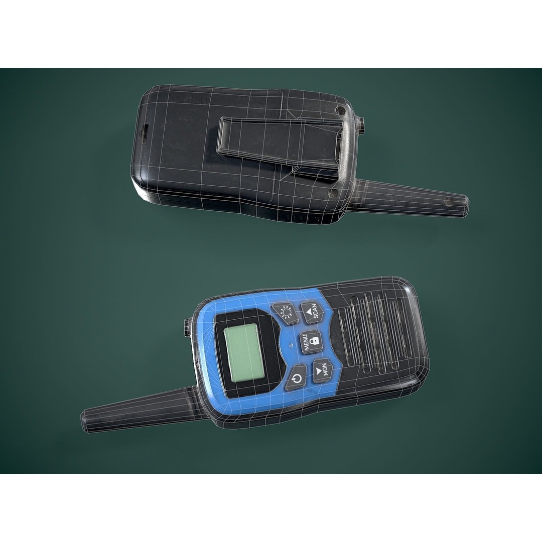 Radio Walkie-Talkie 3D Model – Low-Poly Game Asset, FBX - View 13