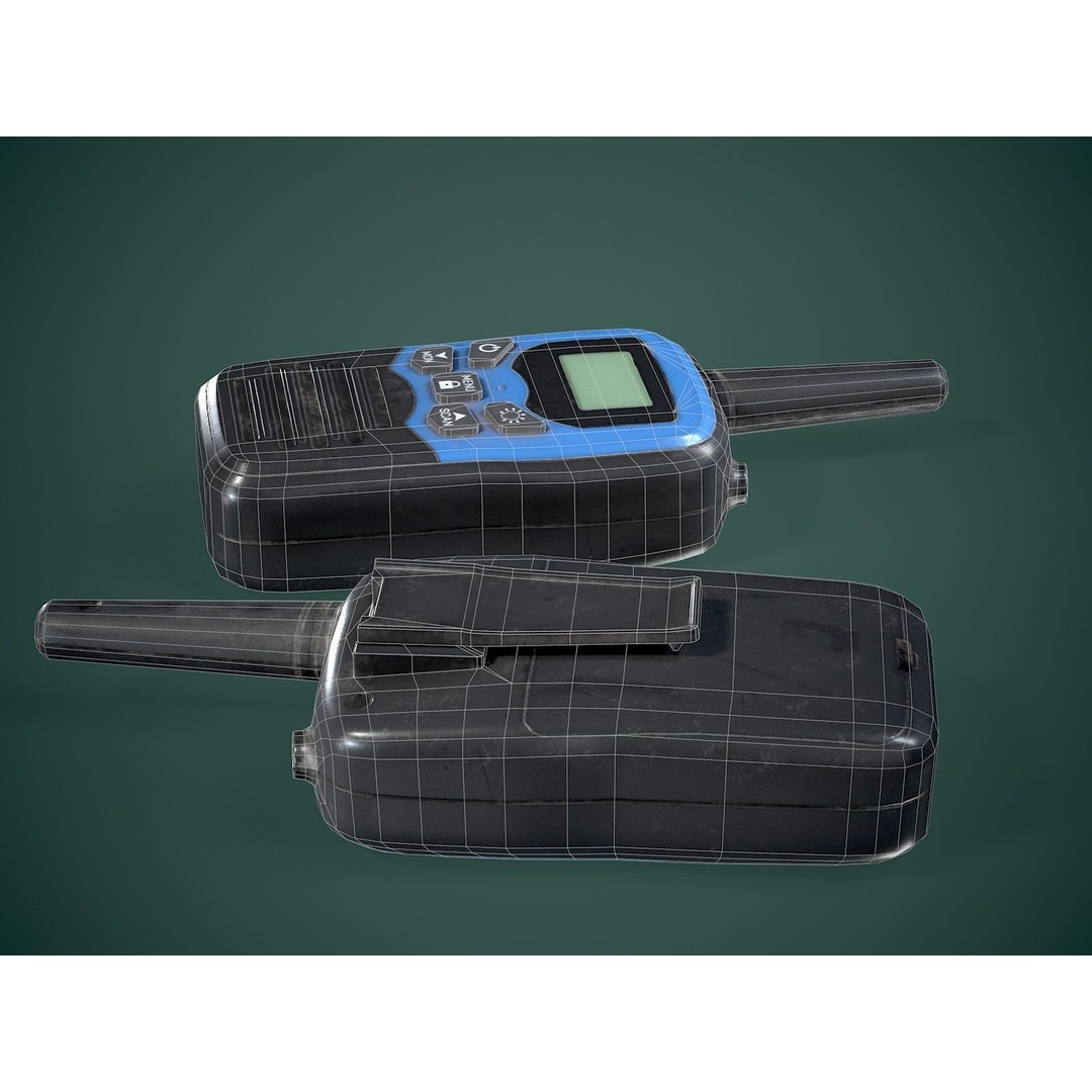 Radio Walkie-Talkie 3D Model – Low-Poly Game Asset, FBX - View 7