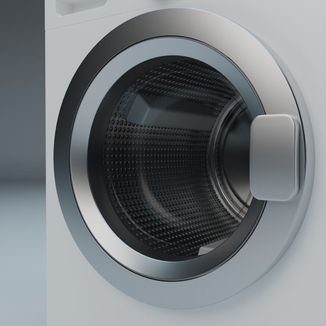 Washing Machine 3D Model – Low Poly Realistic Design, FBX - View 10