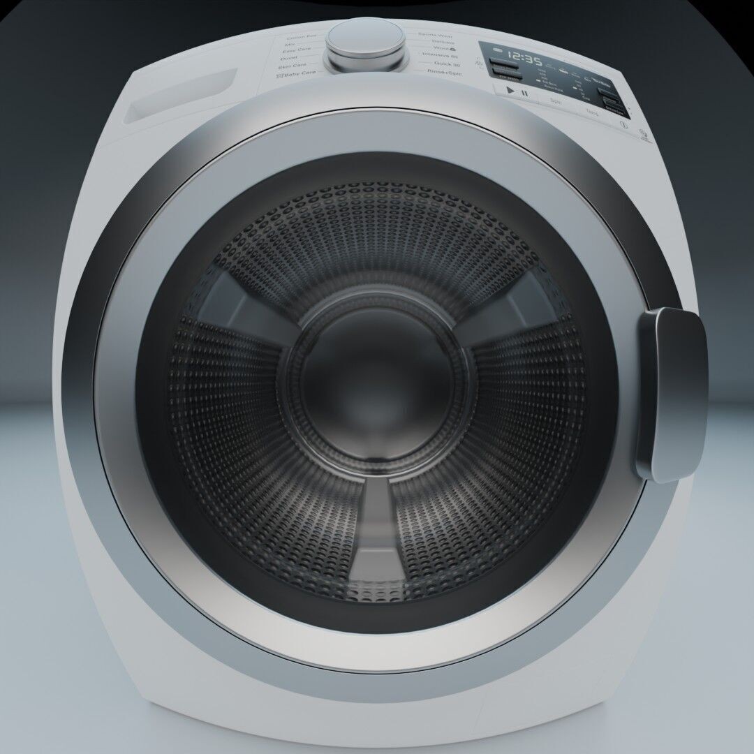 Washing Machine 3D Model – Low Poly Realistic Design, FBX - View 12