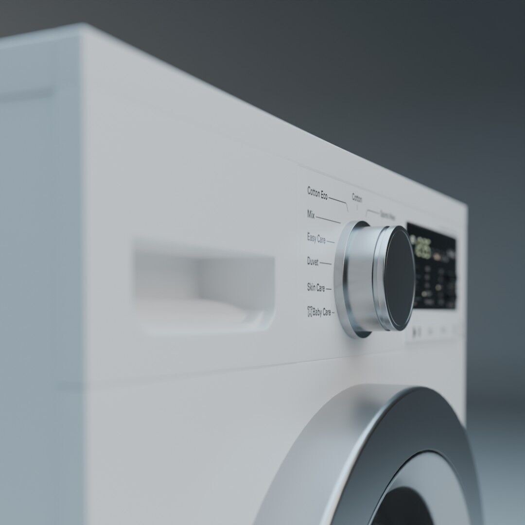 Washing Machine 3D Model – Low Poly Realistic Design, FBX - View 14