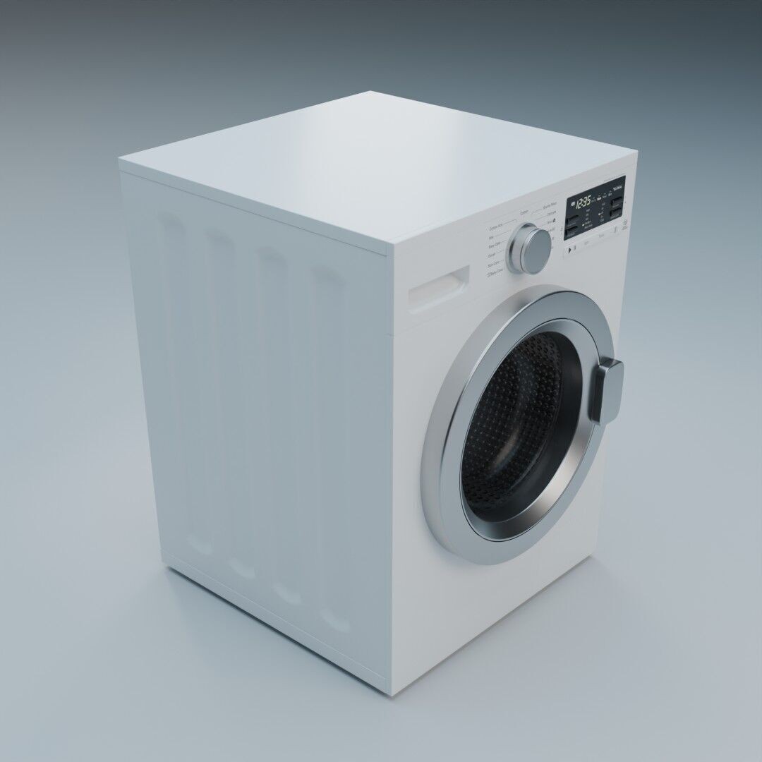 Washing Machine 3D Model – Low Poly Realistic Design, FBX - View 15