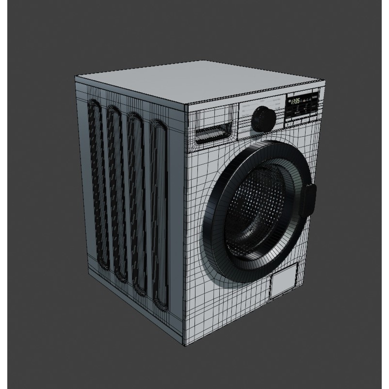 Washing Machine 3D Model – Low Poly Realistic Design, FBX - View 16
