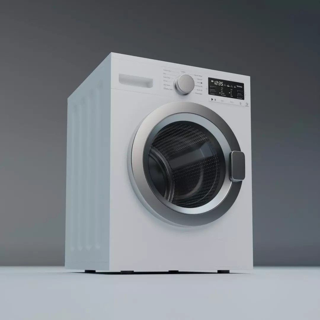 Washing Machine 3D Model – Low Poly Realistic Design, FBX - View 2