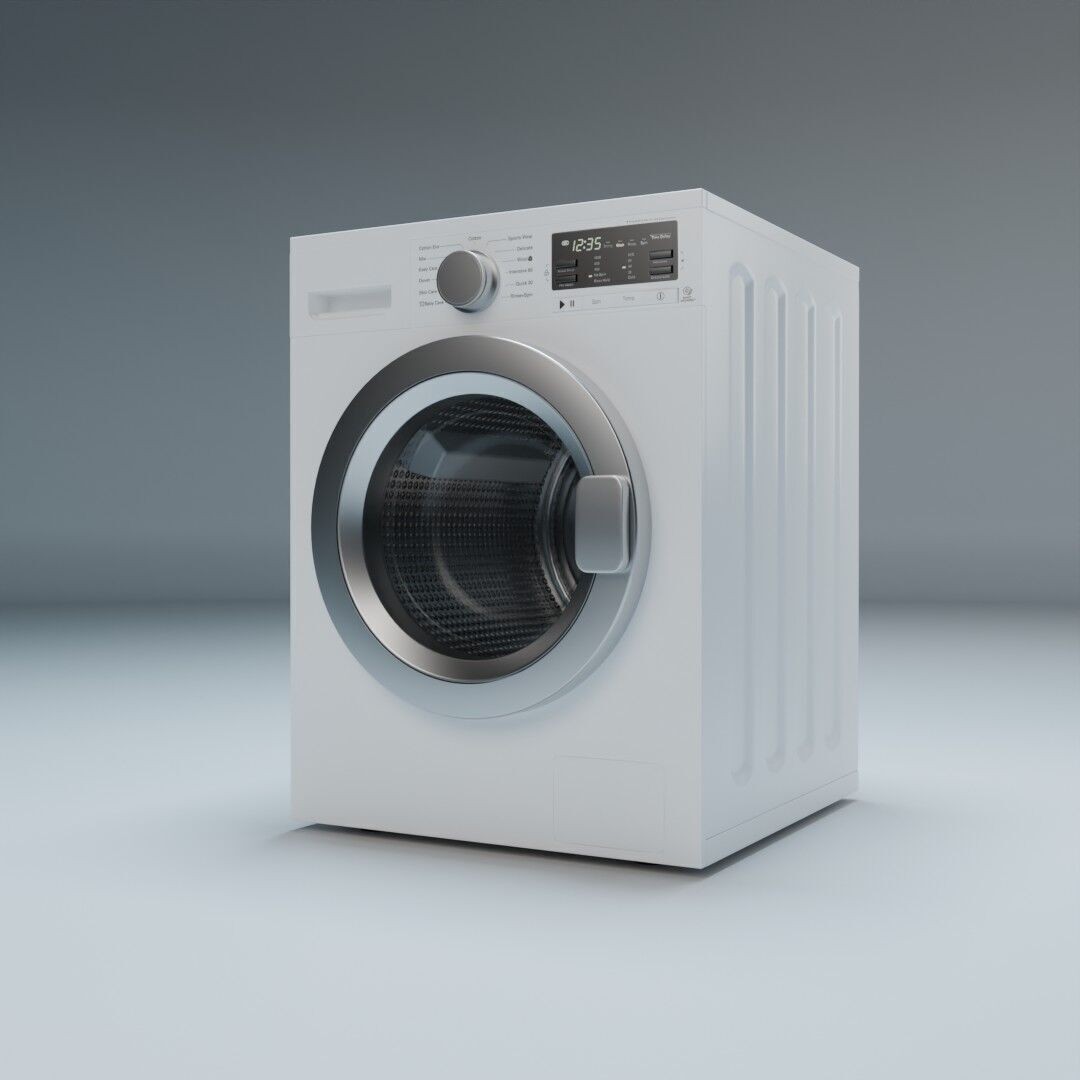 Washing Machine 3D Model – Low Poly Realistic Design, FBX - View 4