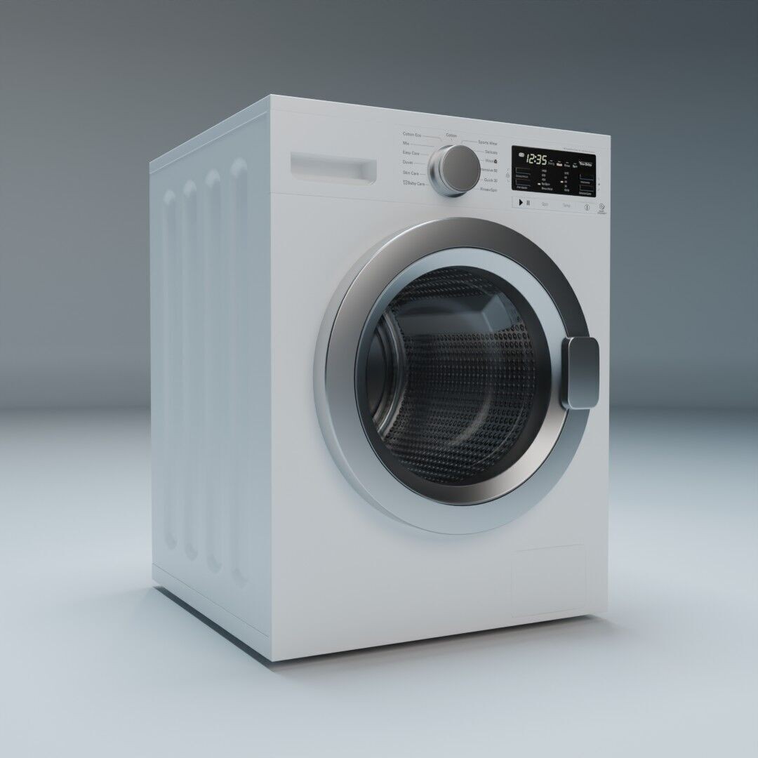Washing Machine 3D Model – Low Poly Realistic Design, FBX - View 5