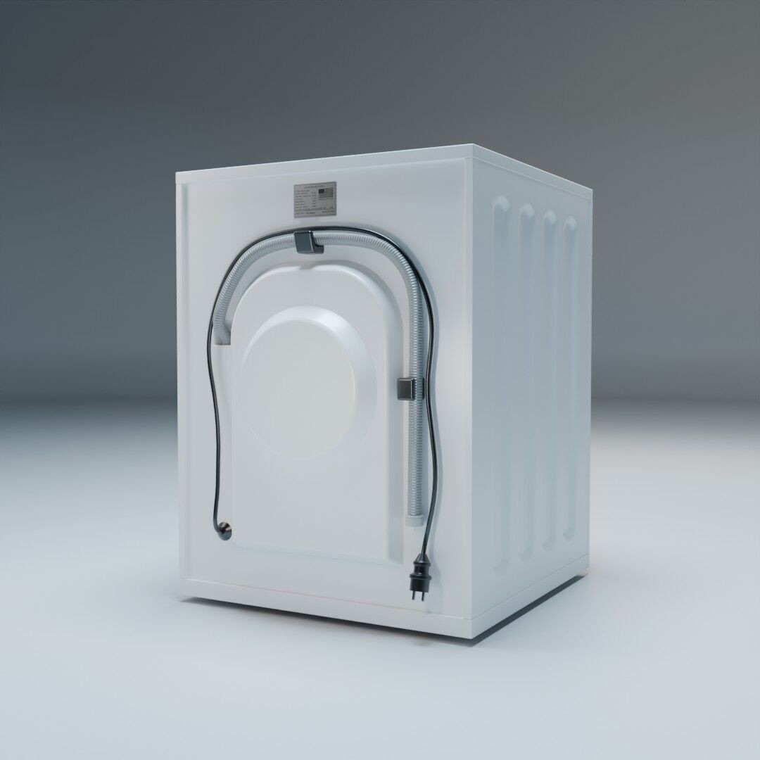 Washing Machine 3D Model – Low Poly Realistic Design, FBX - View 7