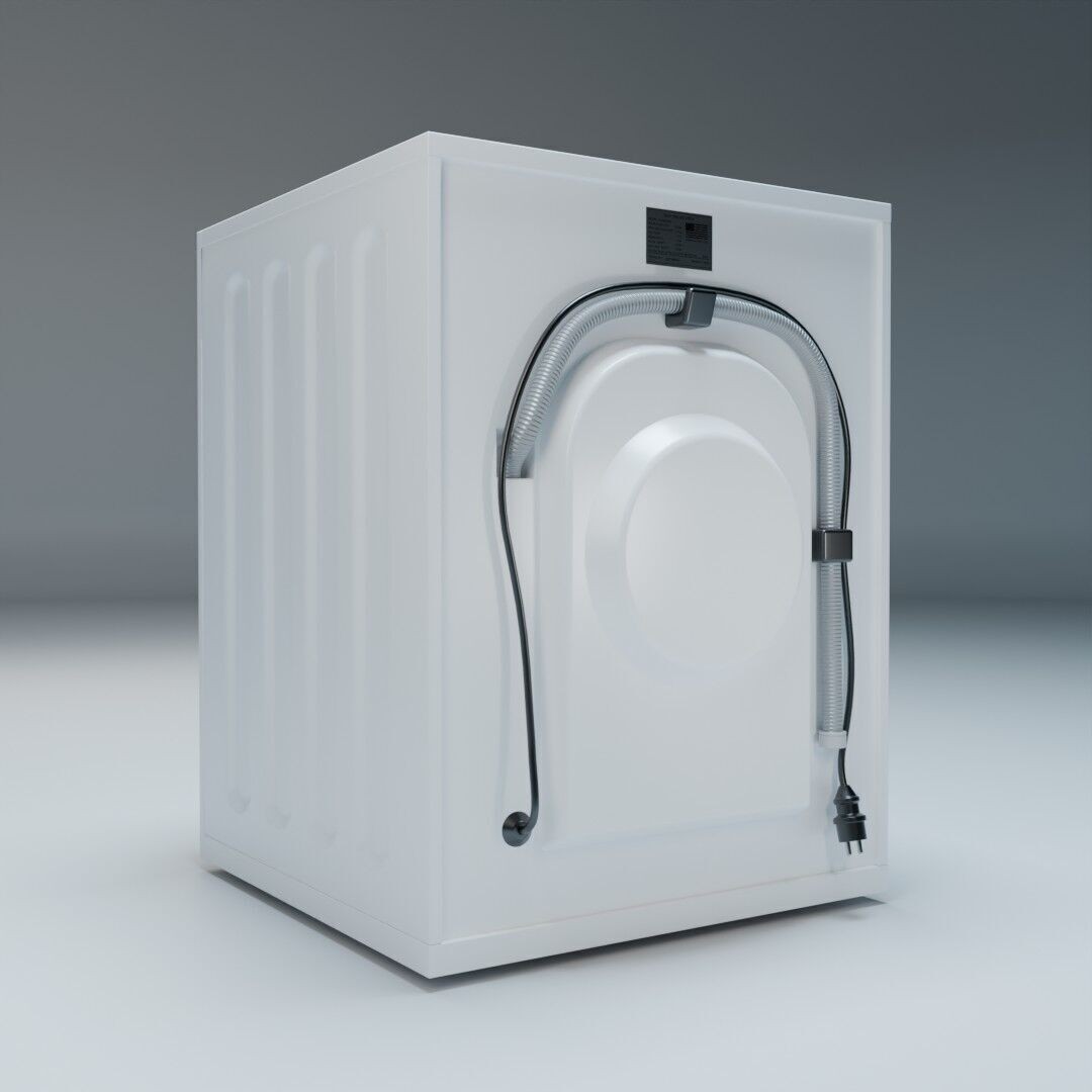 Washing Machine 3D Model – Low Poly Realistic Design, FBX - View 8