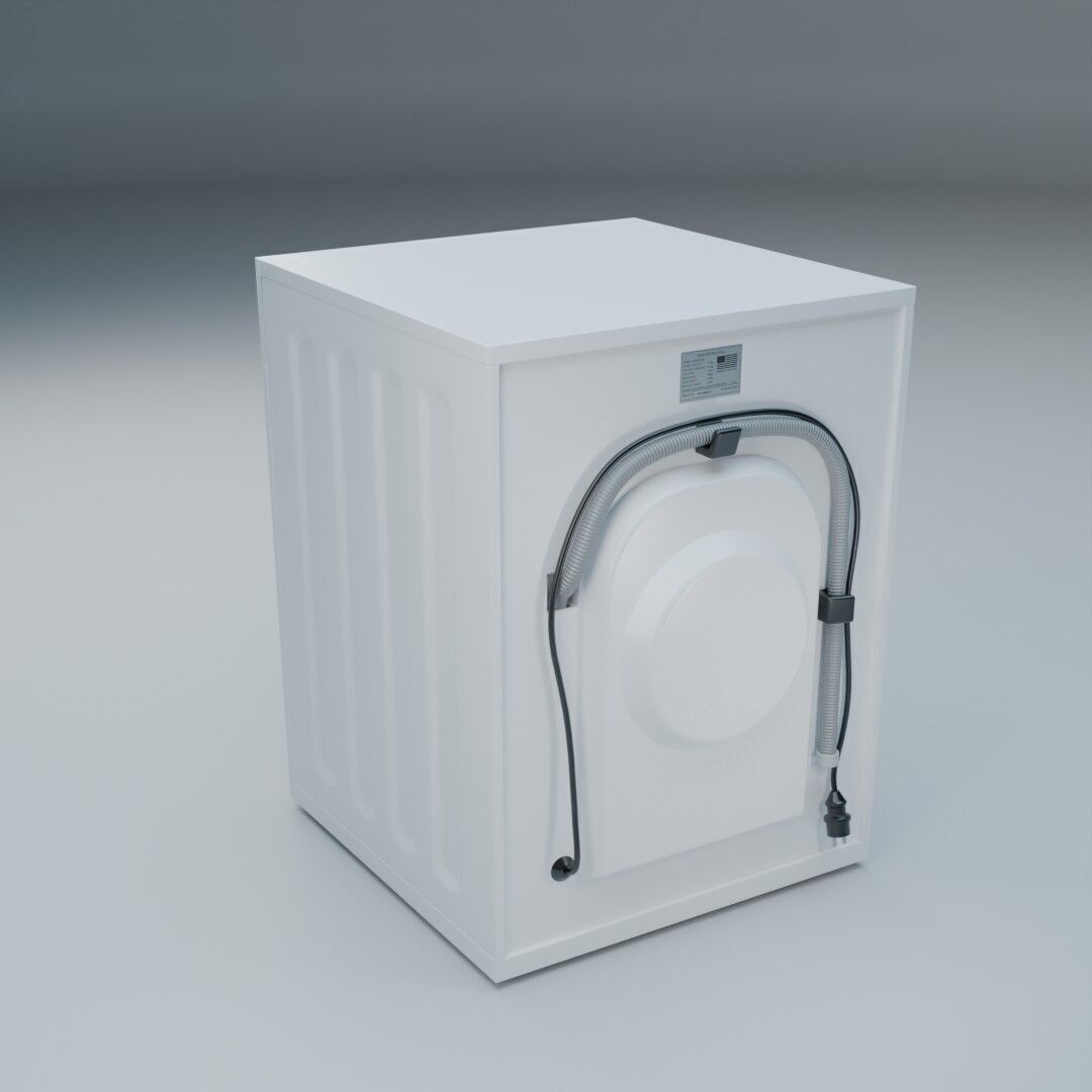 Washing Machine 3D Model – Low Poly Realistic Design, FBX - View 9
