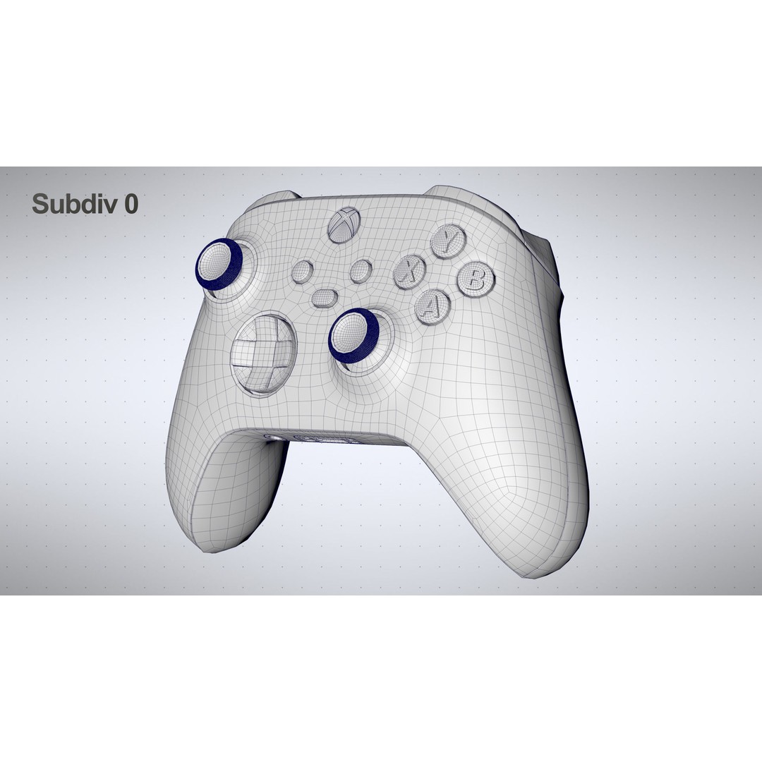 Xbox Series X Carbon Black Controller 3D Model – High Poly Game Asset, FBX - View 17