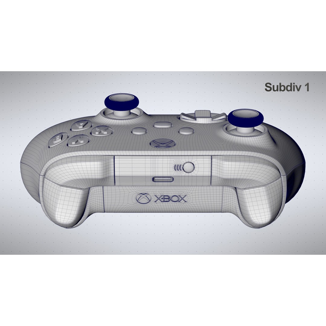 Xbox Series X Carbon Black Controller 3D Model – High Poly Game Asset, FBX - View 26