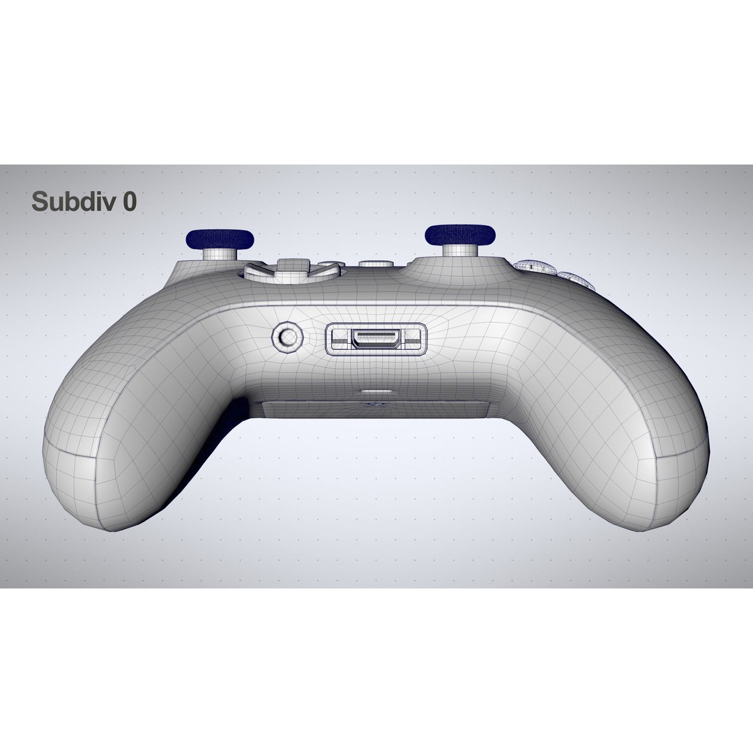 Xbox Series X Carbon Black Controller 3D Model – High Poly Game Asset, FBX - View 27