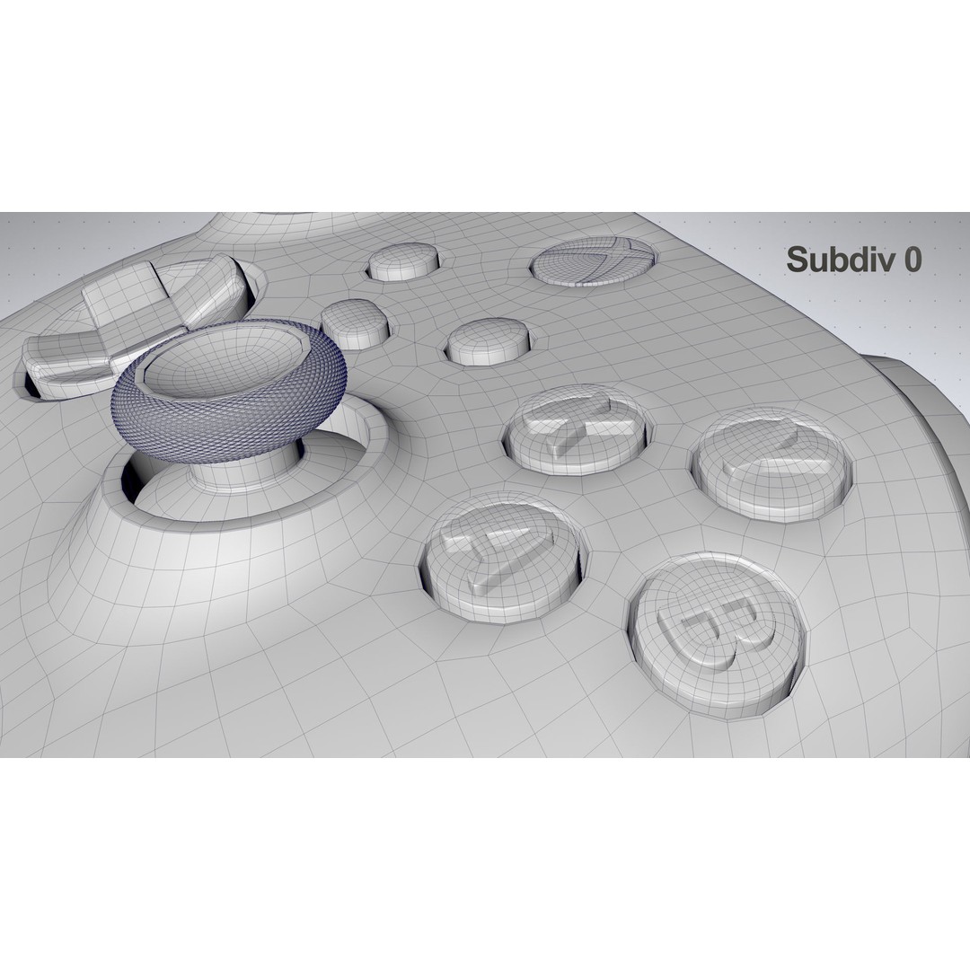 Xbox Series X Carbon Black Controller 3D Model – High Poly Game Asset, FBX - View 29