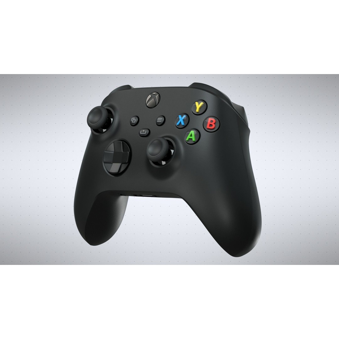 Xbox Series X Carbon Black Controller 3D Model – High Poly Game Asset, FBX - View 3