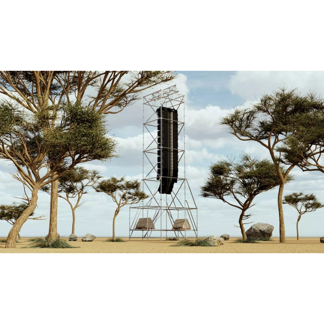 Concert Speaker Line Array Scaffolding Tower 3D Model – PBR Textures, FBX & OBJ Formats - View 2