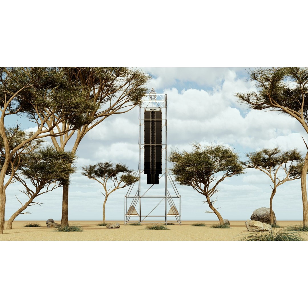 Concert Speaker Line Array Scaffolding Tower 3D Model – PBR Textures, FBX & OBJ Formats - View 3