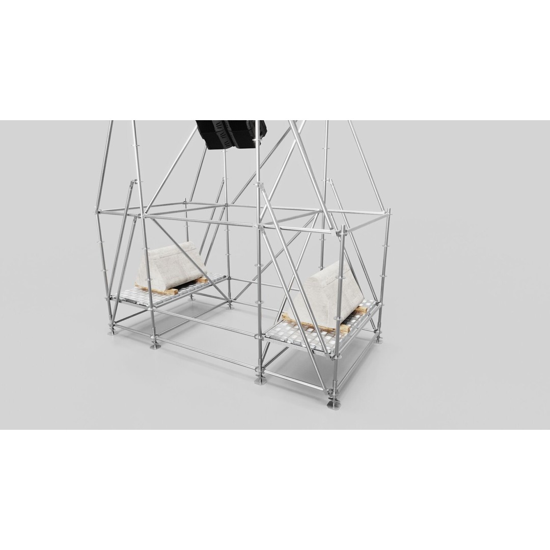 Concert Speaker Line Array Scaffolding Tower 3D Model – PBR Textures, FBX & OBJ Formats - View 5