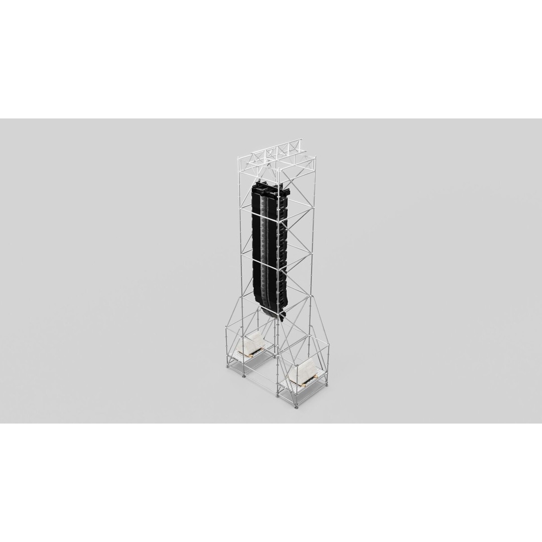 Concert Speaker Line Array Scaffolding Tower 3D Model – PBR Textures, FBX & OBJ Formats - View 7