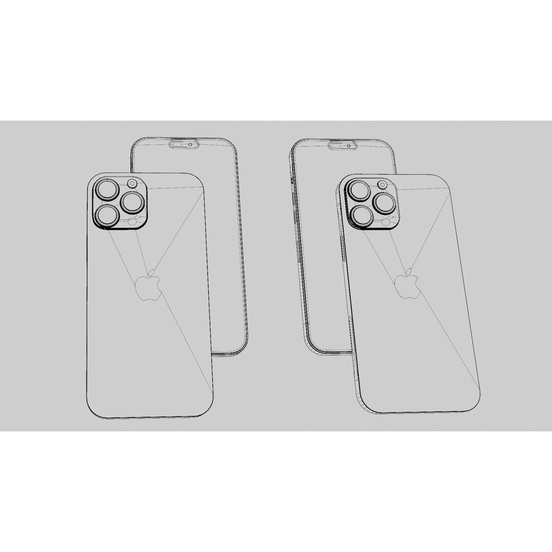 iPhone 14 Pro Max 3D Model – Low Poly Game Asset, Blender, FBX, OBJ - View 13