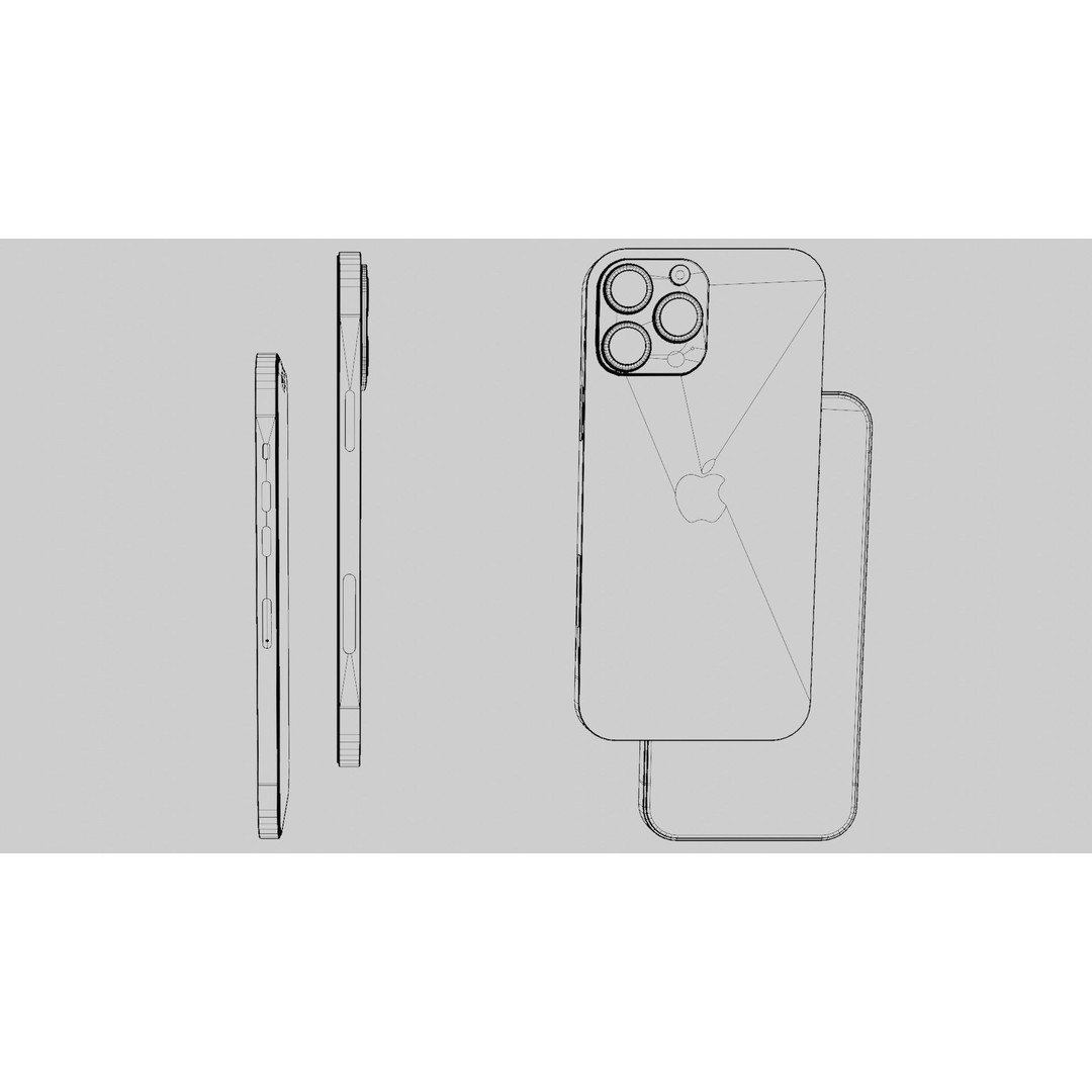 iPhone 14 Pro Max 3D Model – Low Poly Game Asset, Blender, FBX, OBJ - View 15