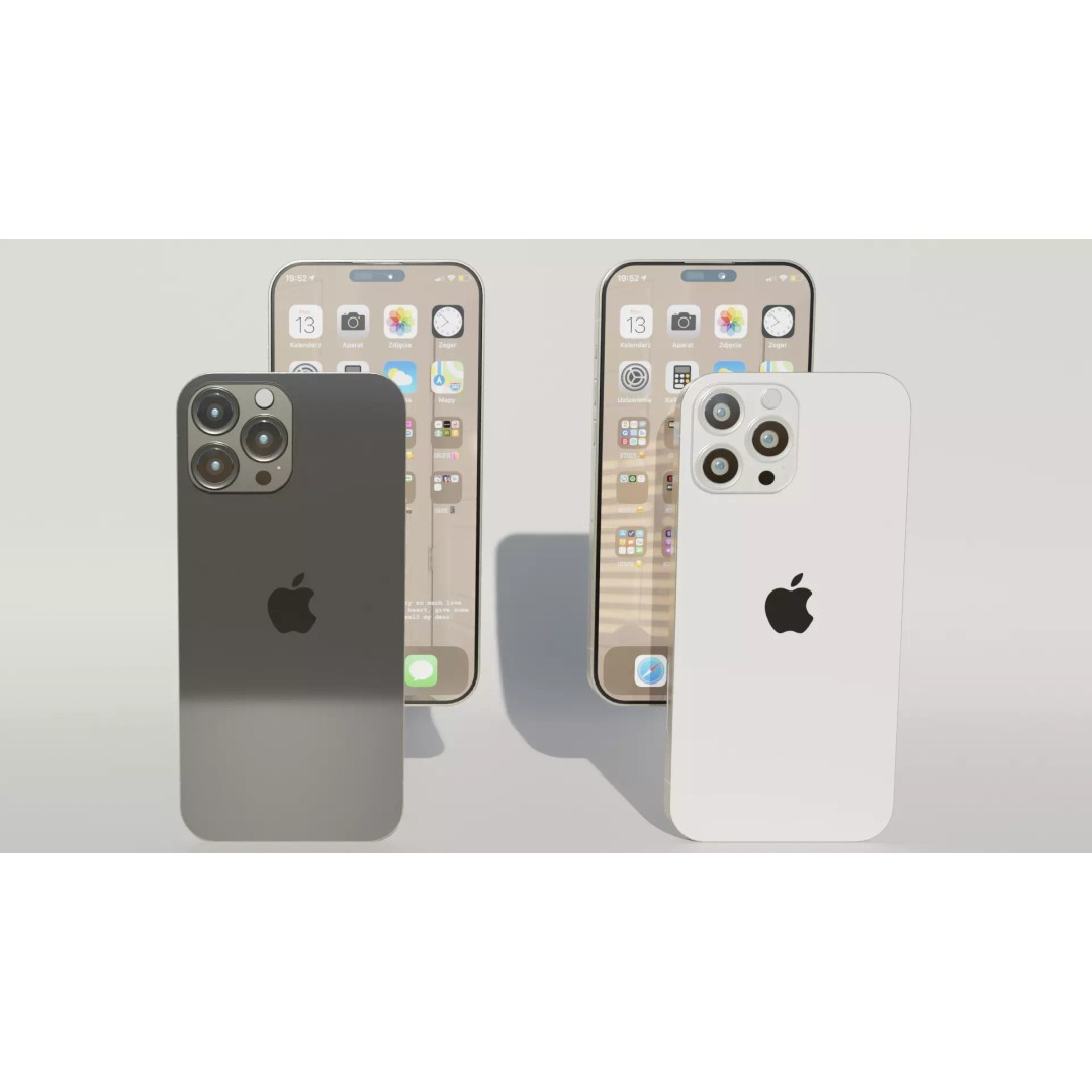 iPhone 14 Pro Max 3D Model – Low Poly Game Asset, Blender, FBX, OBJ - View 2