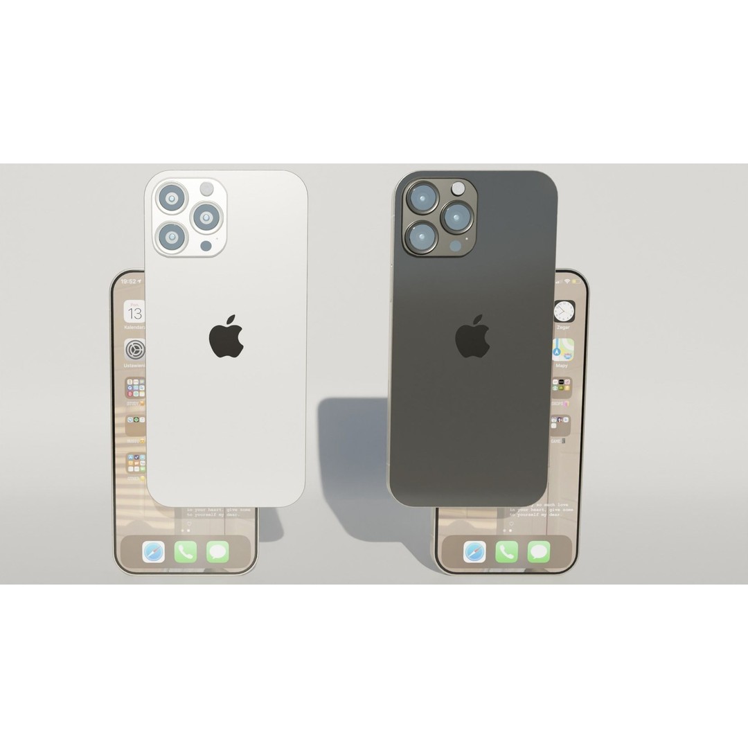 iPhone 14 Pro Max 3D Model – Low Poly Game Asset, Blender, FBX, OBJ - View 3
