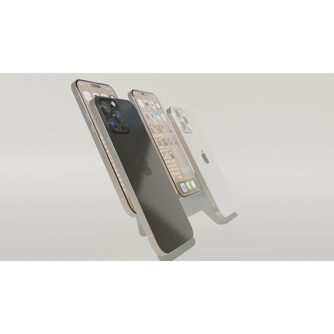 iPhone 14 Pro Max 3D Model – Low Poly Game Asset, Blender, FBX, OBJ - View 5
