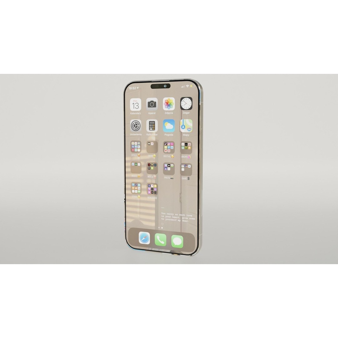 iPhone 14 Pro Max 3D Model – Low Poly Game Asset, Blender, FBX, OBJ - View 9