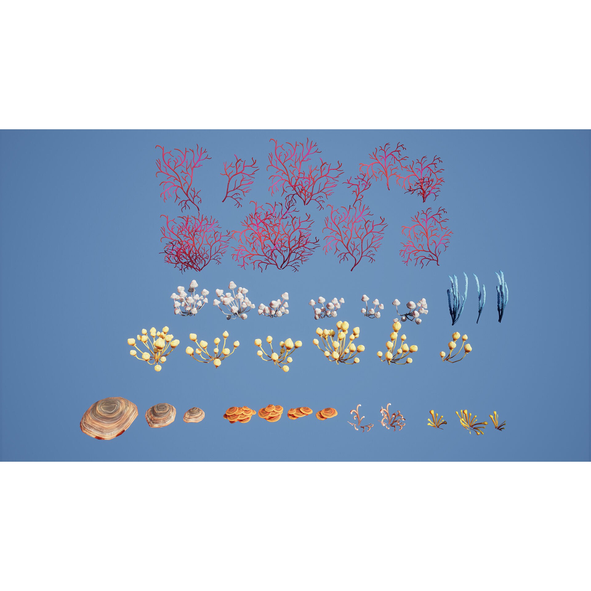 Fantasy Cave Plants - Low-Poly Game-Ready 3D Model