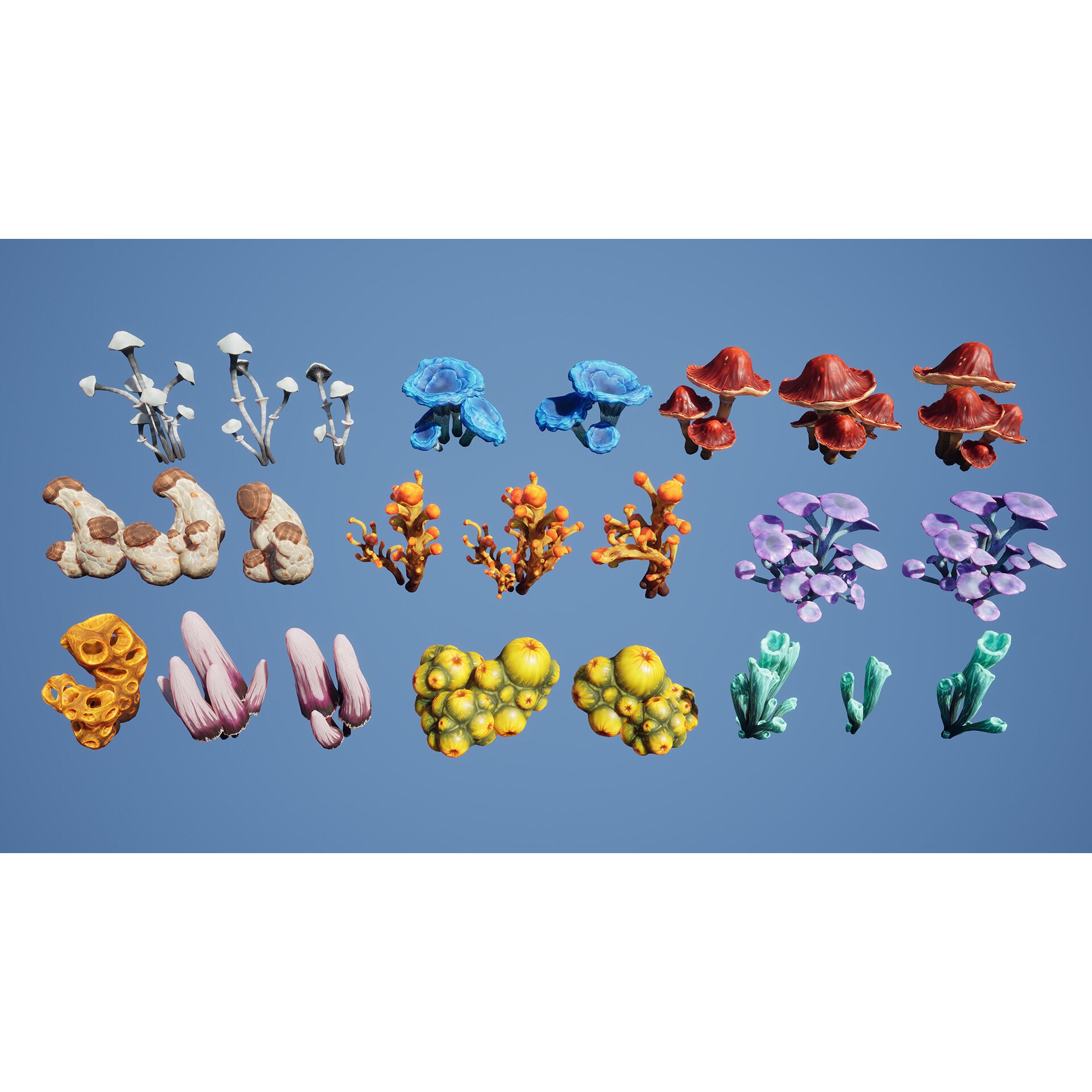 Fantasy Cave Plants - Low-Poly Game-Ready 3D Model - View 10