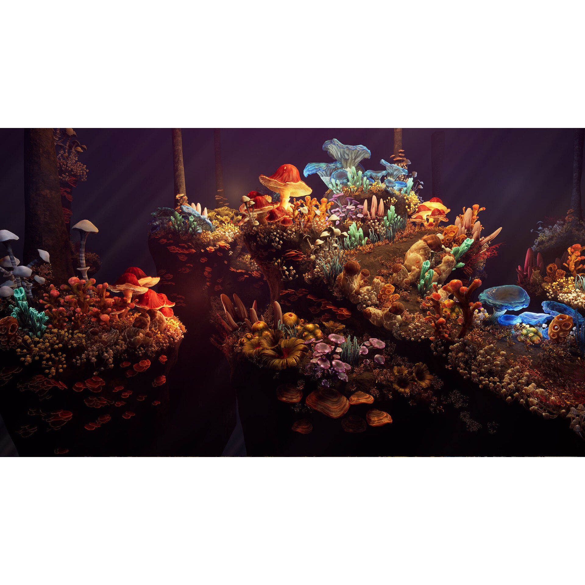 Fantasy Cave Plants - Low-Poly Game-Ready 3D Model - View 3