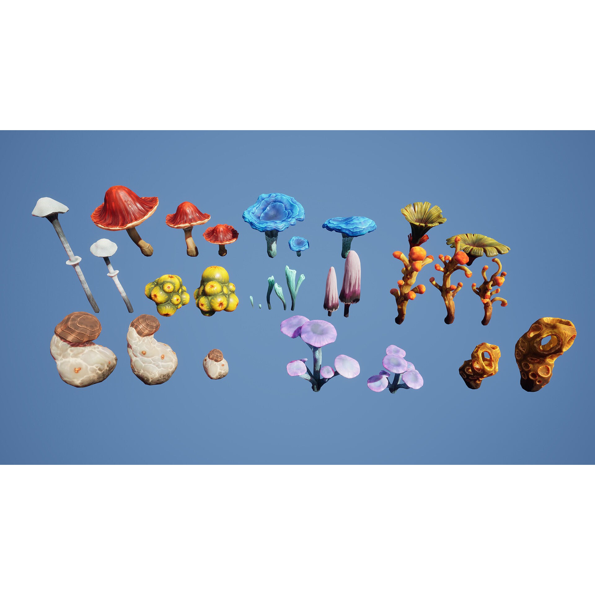 Fantasy Cave Plants - Low-Poly Game-Ready 3D Model - View 9