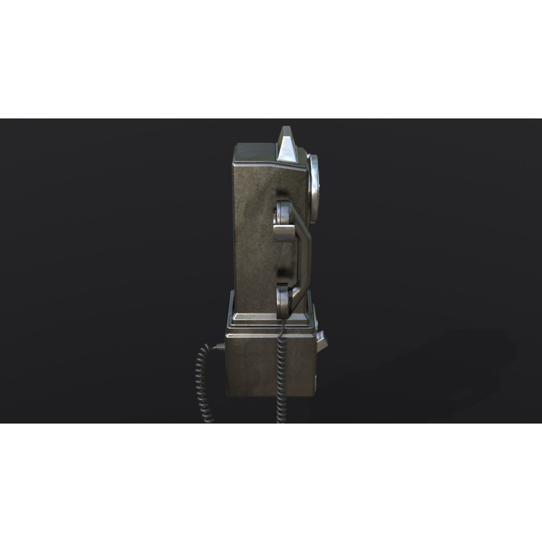 Crosley Retro Pay Phone 3D Model – Low Poly PBR Game Asset, FBX - View 6